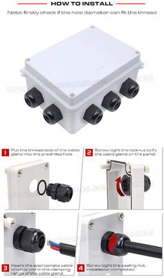 Plastic Metric Cable Gland, IP68 Watertight Cable Seal Joint Connector M20 (6-12mm) with O-ring for Junction Box