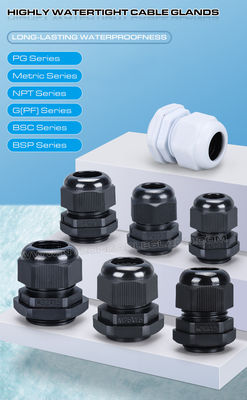 Plastic Metric Cable Gland, IP68 Watertight Cable Seal Joint Connector M20 (6-12mm) with O-ring for Junction Box