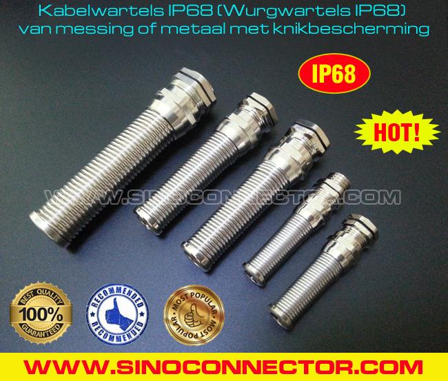 IP68 Vandtæt PG gevind spiral metal kabelforskruninger (vandtætte stik) med knækbeskyttelse