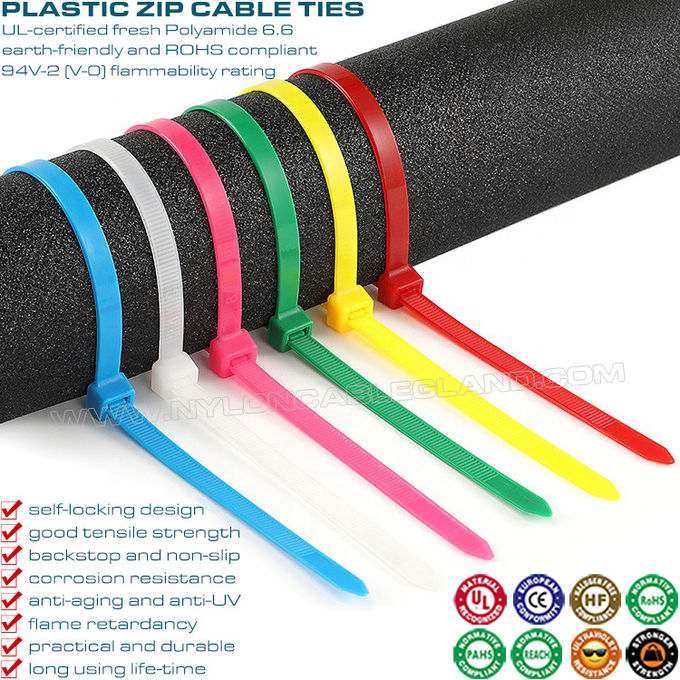 Abraçadeiras plásticas ajustáveis de 80-1020 mm de comprimento, cintas laços zip fixadores de nylon versáteis com 2,5-12 mm de largura para chicote de fios